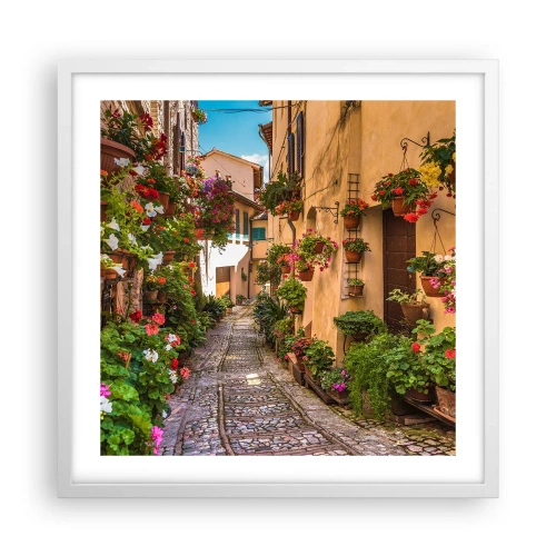 Affisch i vit ram - Italiensk gränd - 50x50 cm