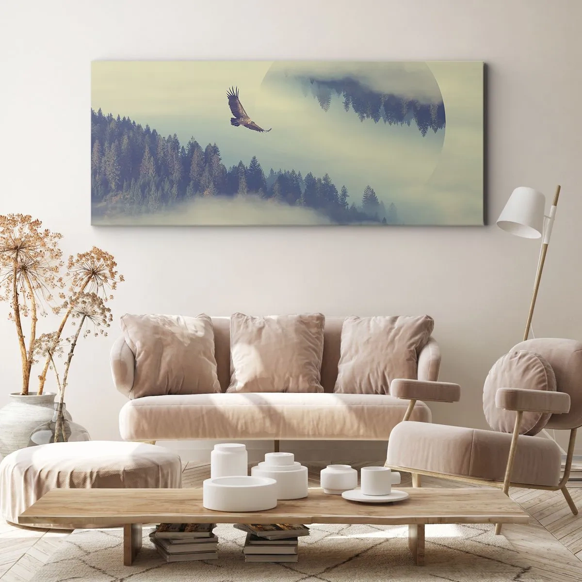Canvastavla - Bild på duk - Örnens skugga - 120x50 cm