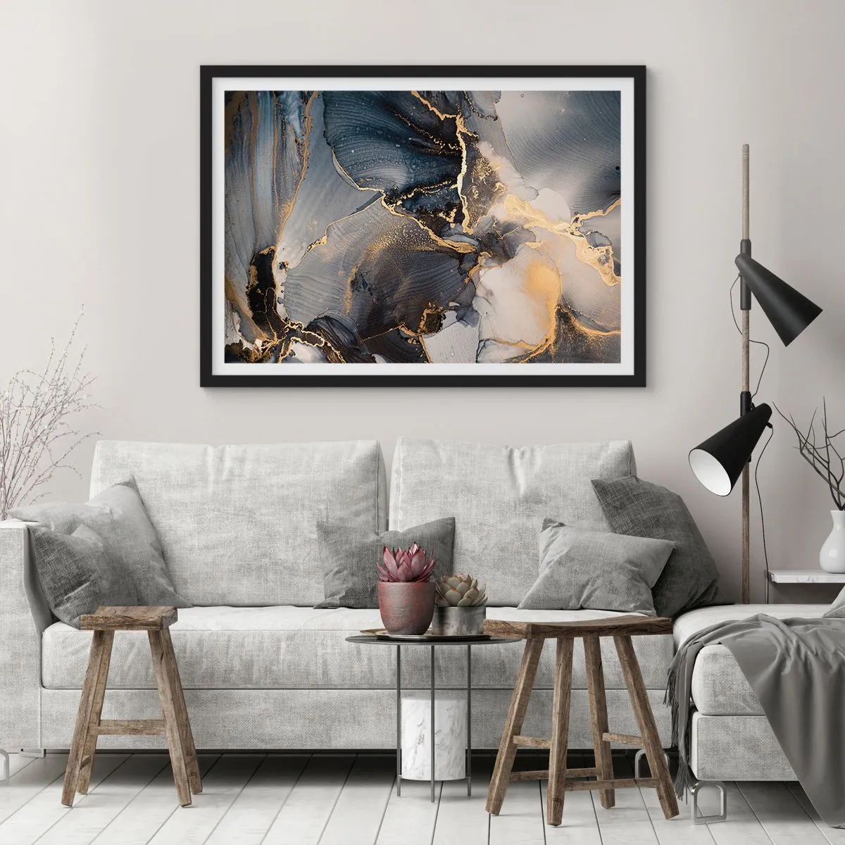 Affisch i svart ram - En stens liv - 40x30 cm