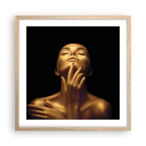 Affisch i ram av ljusek - Som guldsilke - 50x50 cm