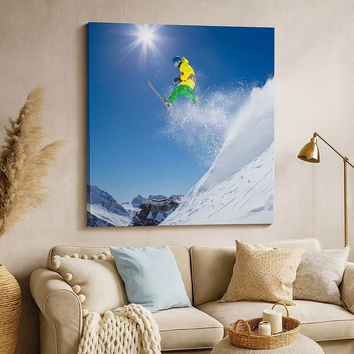 Canvastavla - Bild på duk - Dansar med fjällen - 30x30 cm