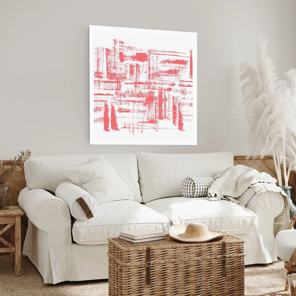 Affisch - Röd stad - 30x30 cm