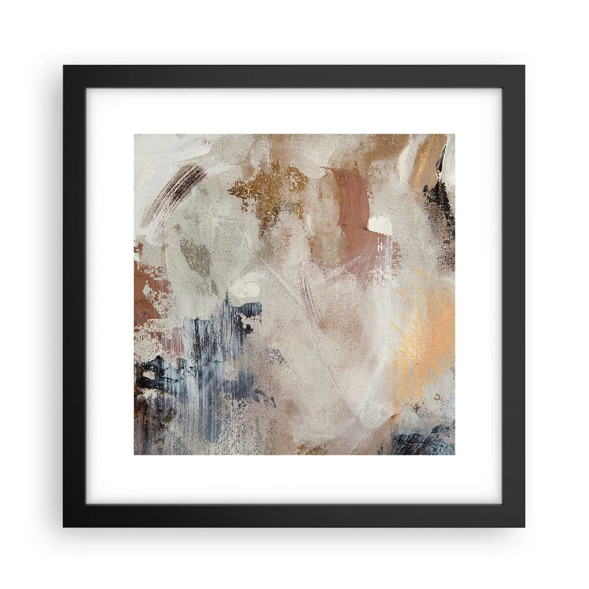 Affisch i svart ram - Dimmig abstraktion - 30x30 cm