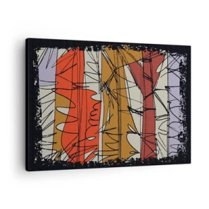 Canvastavla - Bild på duk - Abstrakt komposition i intensiva färger - 70x50cm - Spontan komposition - Modern väggdekoration för vardagsrum och sovrum ARTTOR
