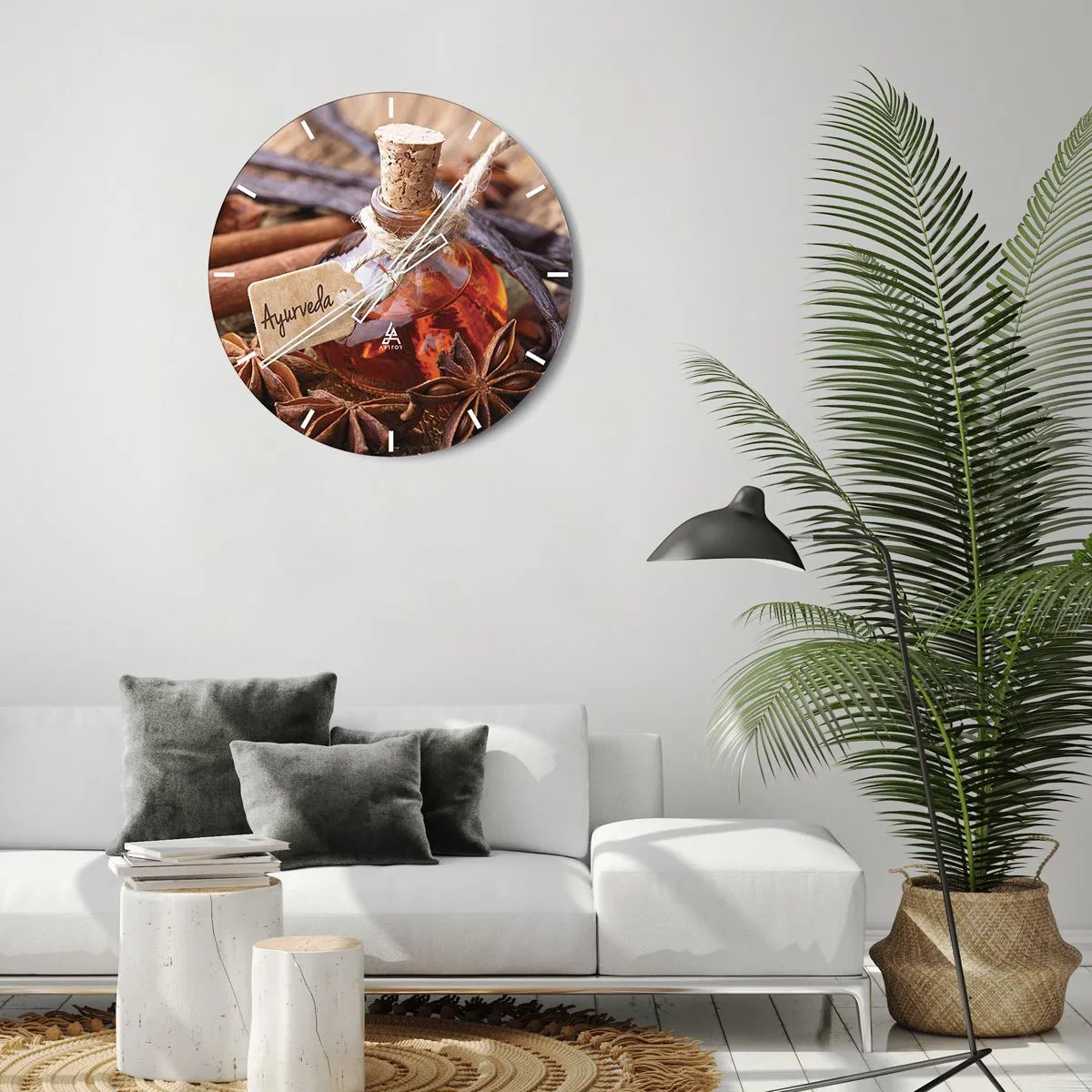 Väggklocka - Klocka på glas - Mot kroppens och själens enighet - 40x40 cm