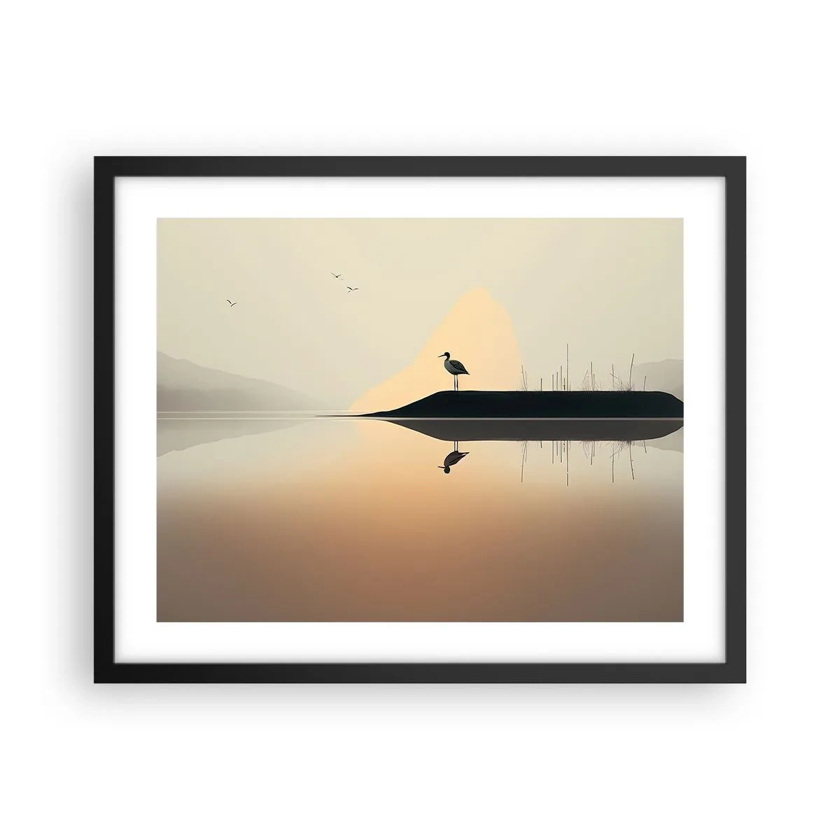 Affisch i svart ram - Herre på sjön - 50x40 cm