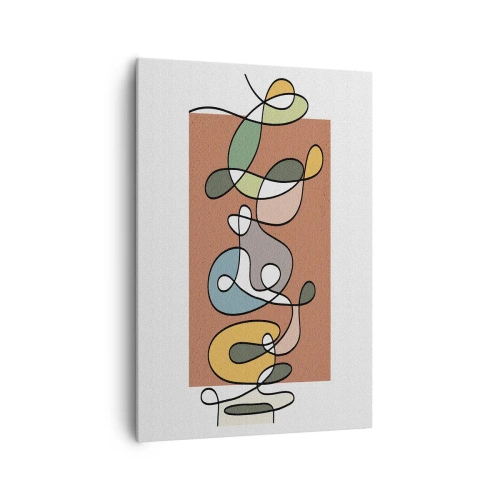 Canvastavla - Bild på duk - Abstraktion: en färgglad dans - 70x100 cm