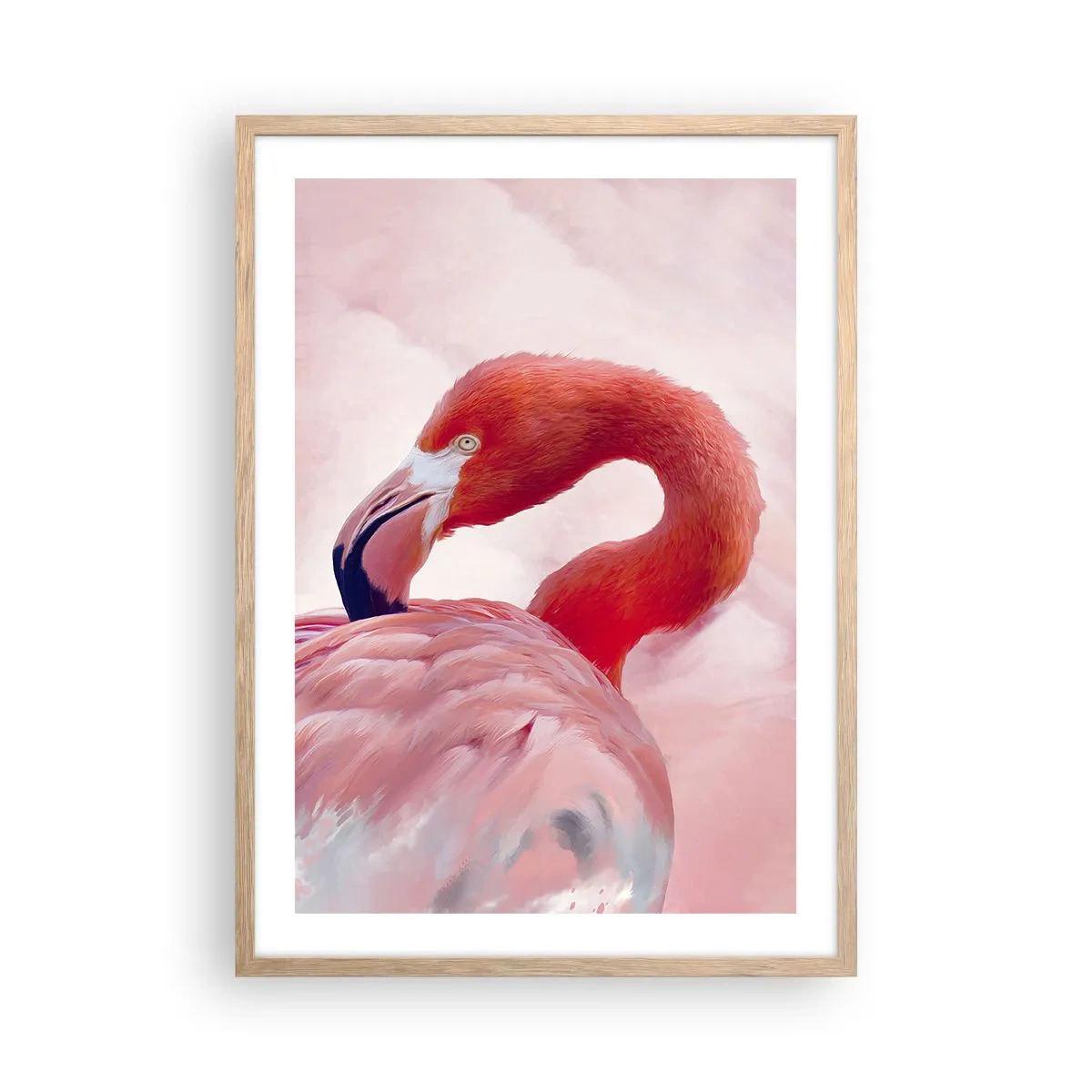 Affisch i ram av ljusek - Fågelns skönhet - 50x70 cm