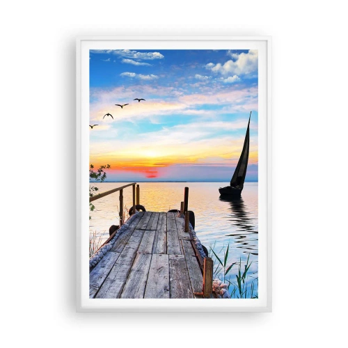 Affisch i vit ram - God kväll - 70x100 cm