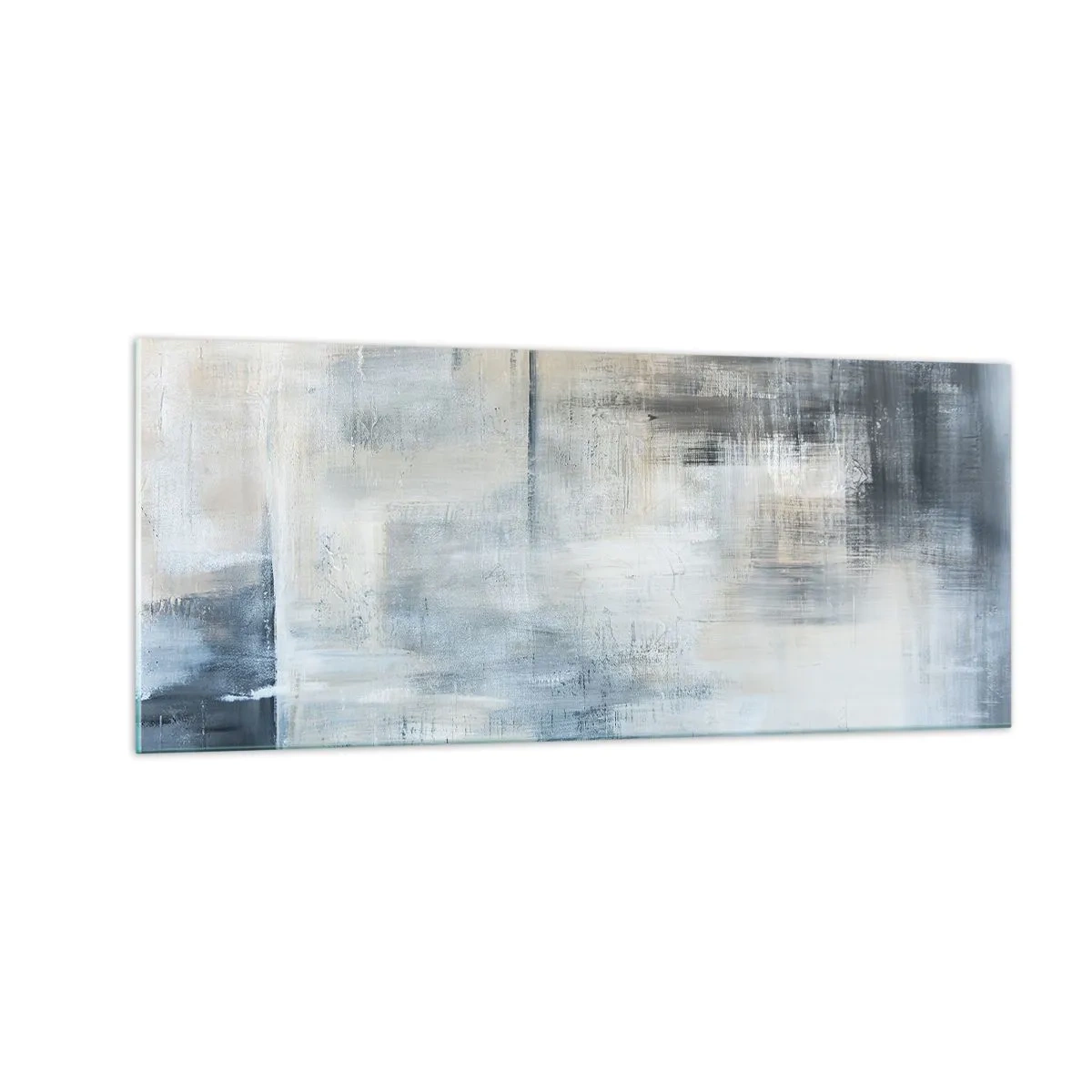 Glastavla - Bild på glas - Bakom en blå slöja - 100x40 cm