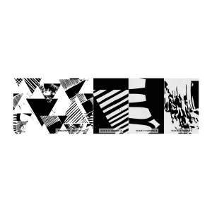 Provbit av fototapet Premium Canvas - Det regnar trianglar - Abstraktion, Grafik, Svartvitt - 100x30 cm