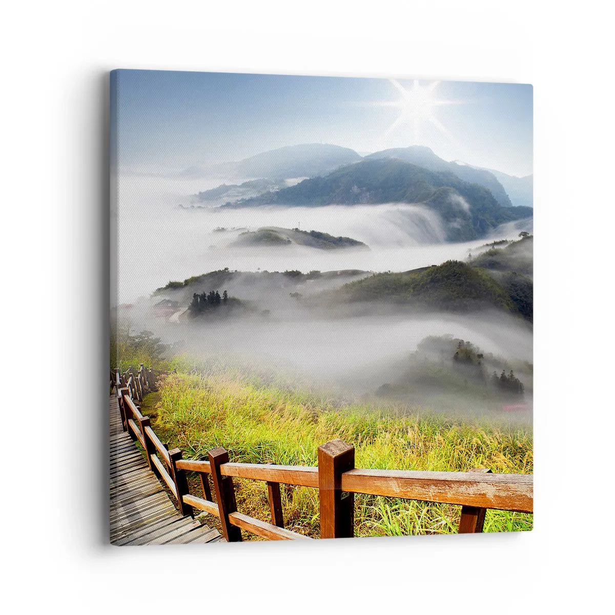 Canvastavla - Bild på duk - Vävt av sken och dimma - 40x40 cm