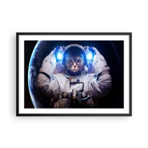 Affisch i svart ram - Houston, ni har problem - 70x50 cm