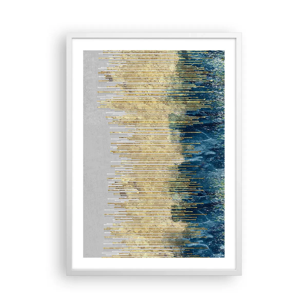 Affisch i vit ram - Förgylld gräns - 50x70 cm