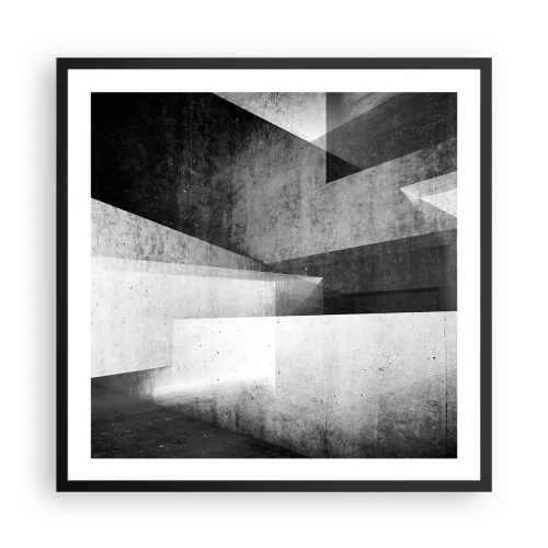 Affisch i svart ram - Rummets struktur - 60x60 cm