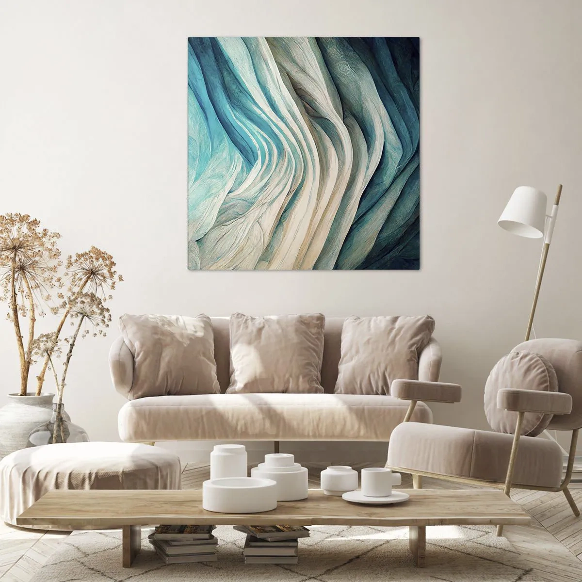 Canvastavla - Bild på duk - Blå omättlighet - 70x70 cm