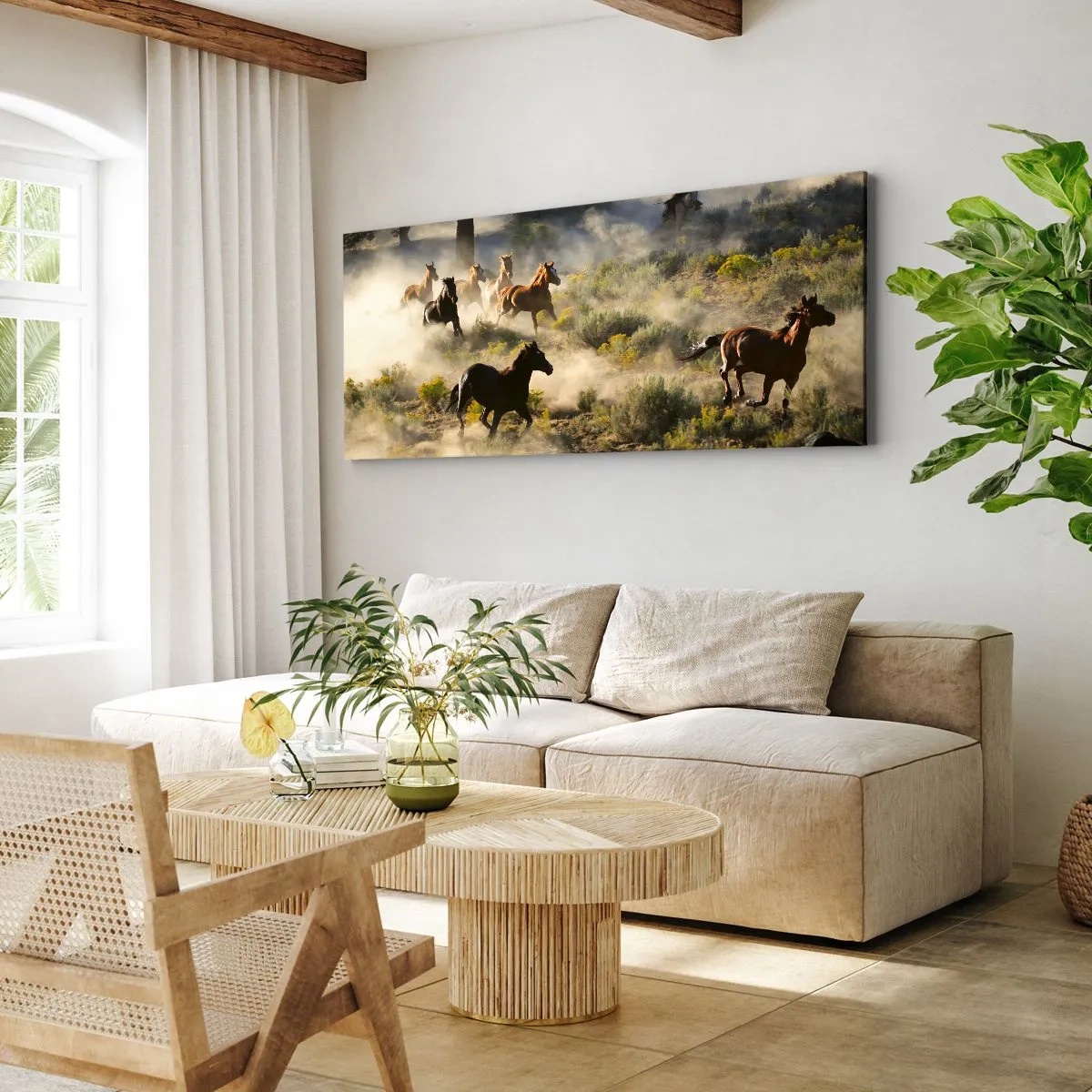 Canvastavla - Bild på duk - Tävlande - frihet eller manlig styrka? - 100x40 cm