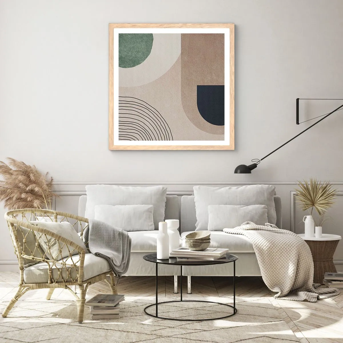 Affisch i ram av ljusek - Ovalens mjukhet - 30x30 cm