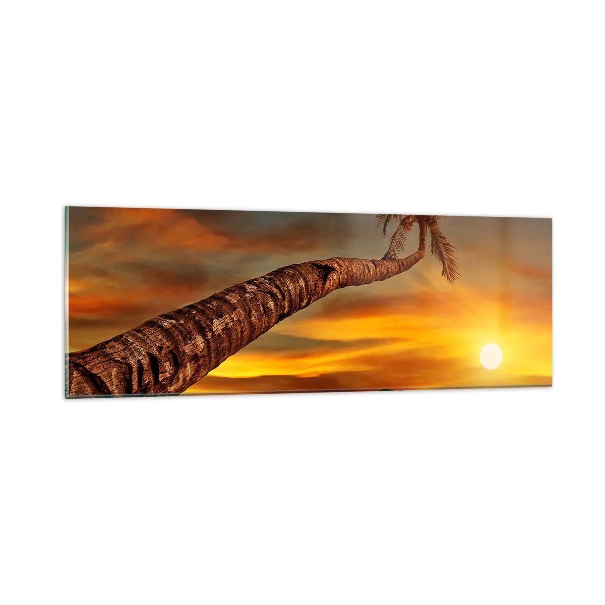 Glastavla - Bild på glas - Exotisk semester, ett äventyr i Karibien - 90x30 cm