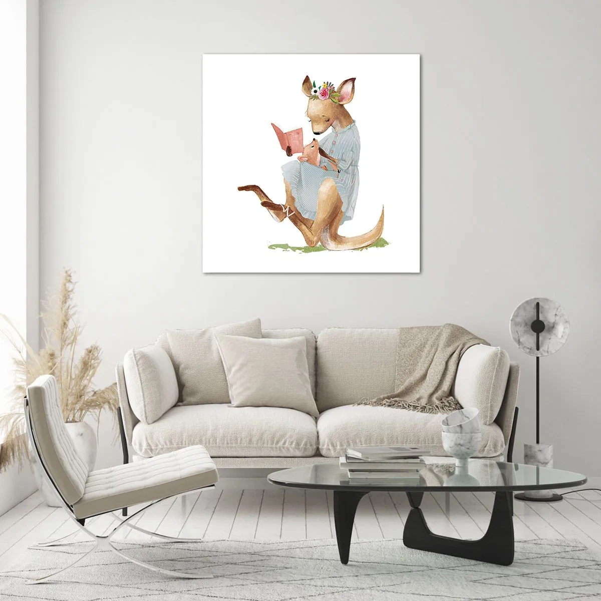 Glastavla - Bild på glas - Mamma, läs för mig - 70x70 cm