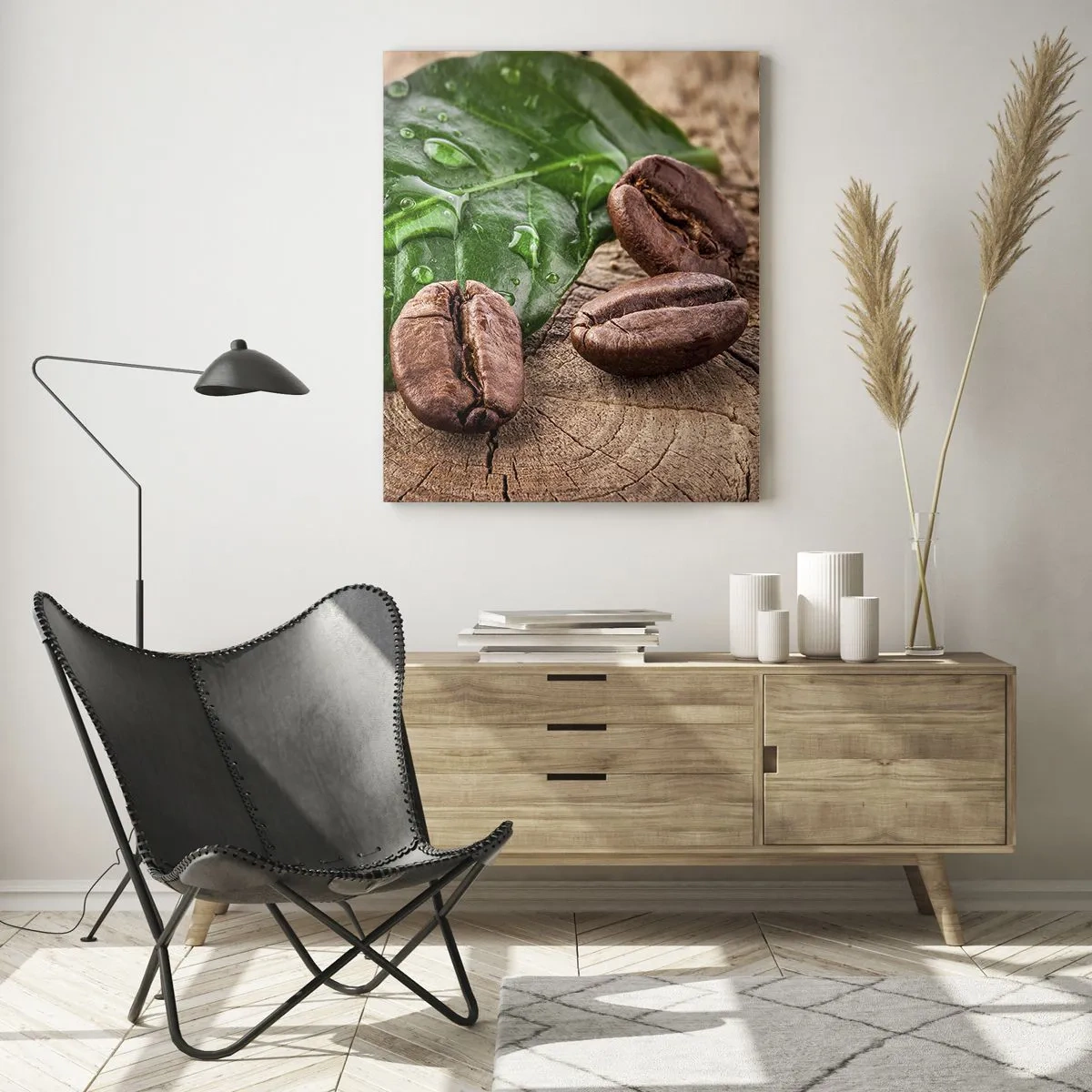 Glastavla - Bild på glas - Äkta och svart - 50x70 cm