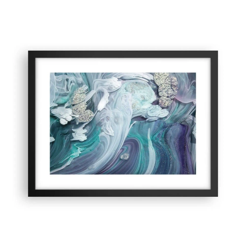 Affisch i svart ram - Blåhetens strömmar - 40x30 cm