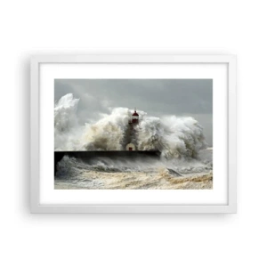 Affisch i vit ram - Havets ilska - 40x30 cm