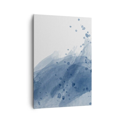 Canvastavla - Bild på duk - Blå tyll - 70x100 cm