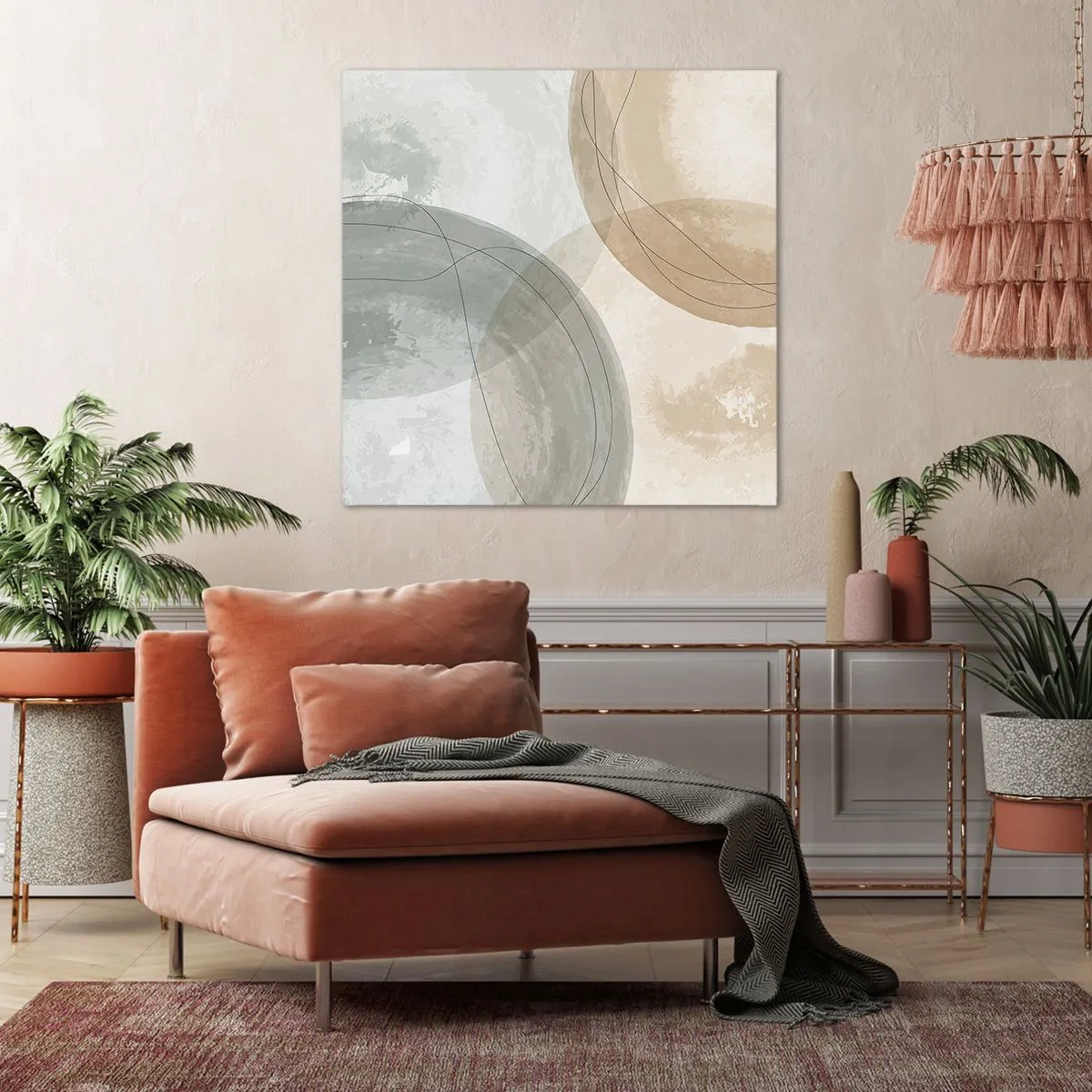 Canvastavla - Bild på duk - Världars samspel - 60x60 cm