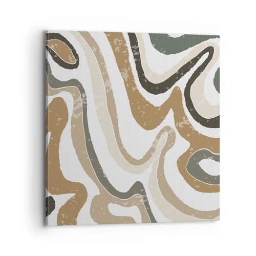 Canvastavla - Bild på duk - Meandrar av jordnära färger - 70x70 cm