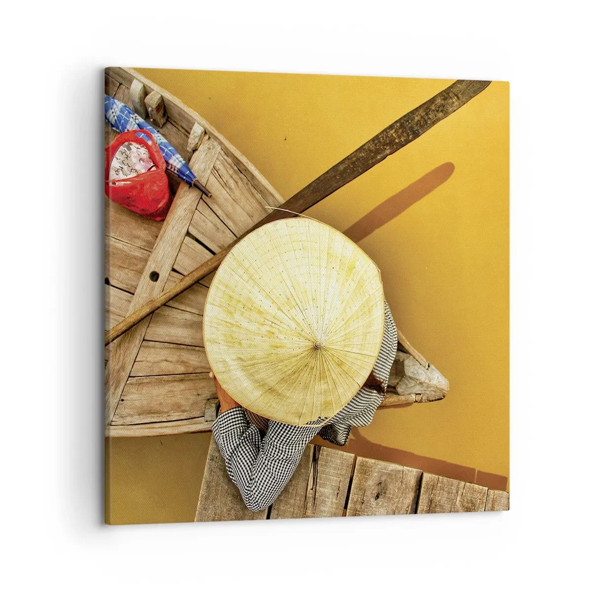 Canvastavla - Bild på duk - Liv på den gula floden - 50x50 cm