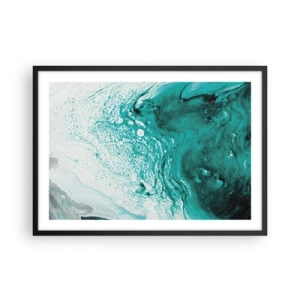 Affisch i svart ram - Smälta sig in i vitt och turkos - 70x50 cm