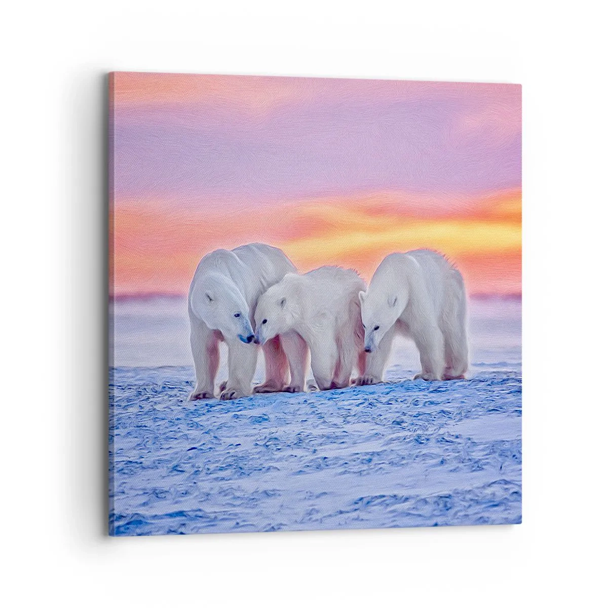 Canvastavla - Bild på duk - Det räcker med familjevärme - 70x70 cm