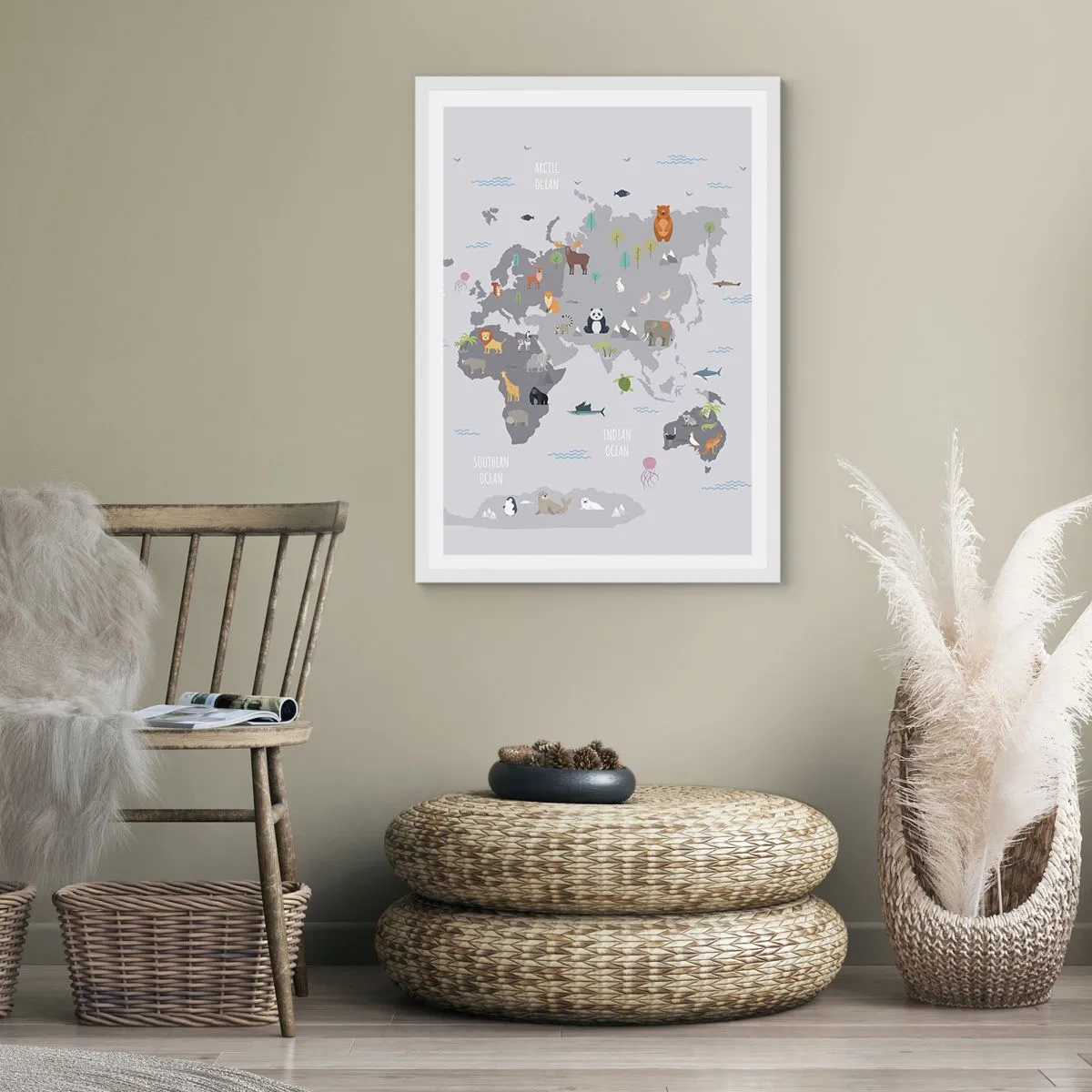 Affisch i vit ram - Säg varifrån du är... - 50x70 cm