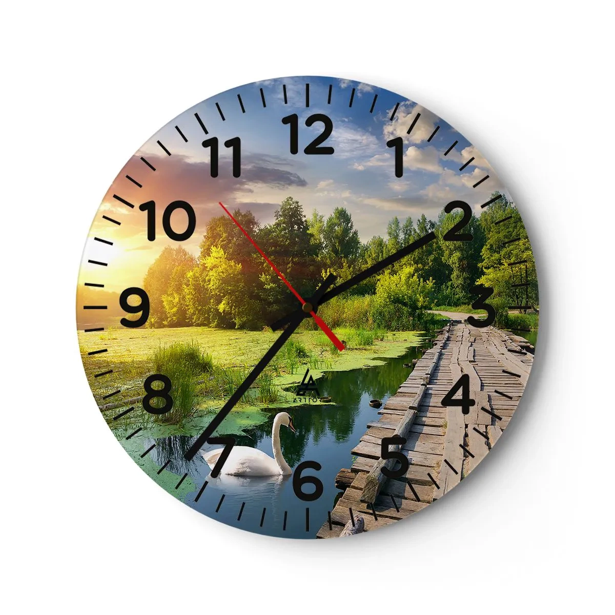 Väggklocka - Klocka på glas - Sommar, sommar överallt - 40x40 cm