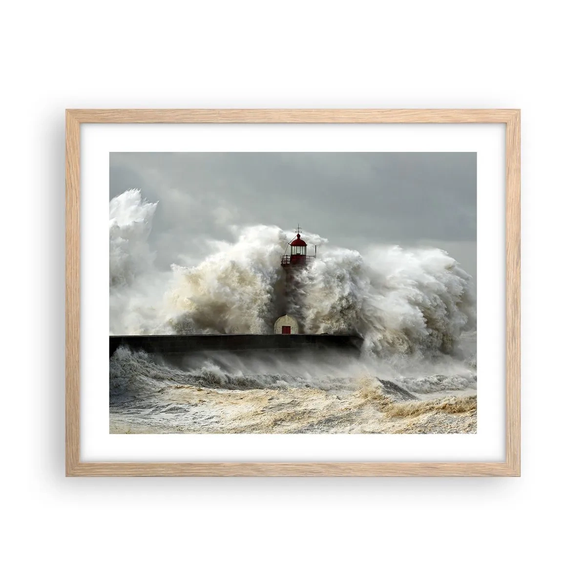 Affisch i ram av ljusek - Havets ilska - 50x40 cm