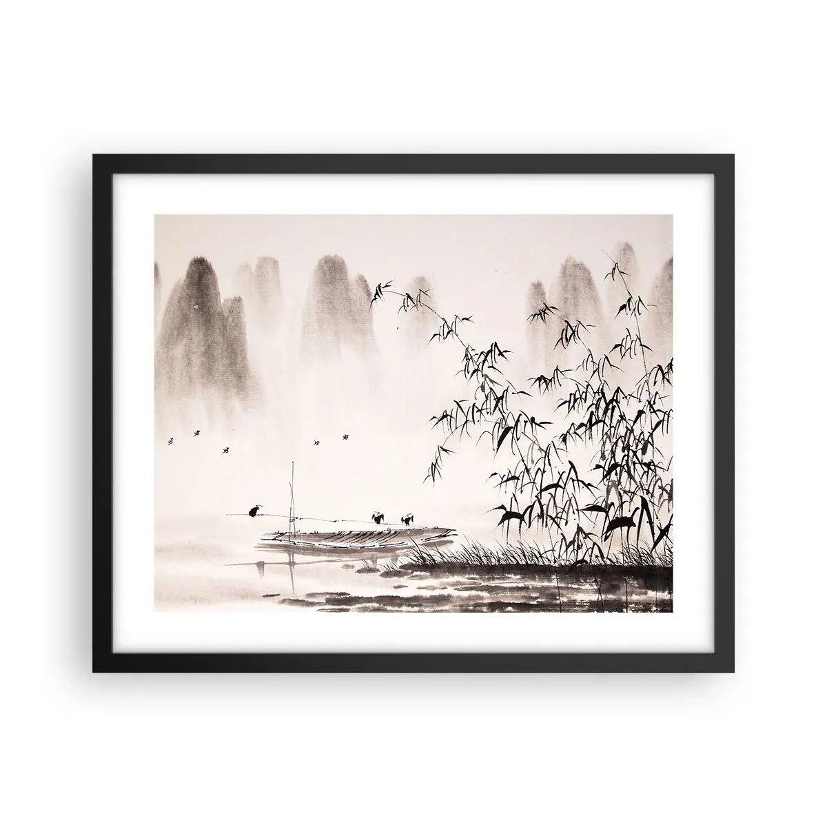 Affisch i svart ram - Risfältens tystnad - 50x40 cm