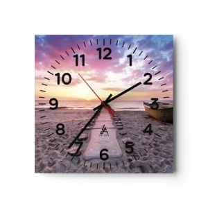 Väggklocka - Klocka på glas - En stund av djup upplevelse - 30x30 cm