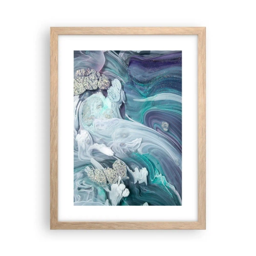 Affisch i ram av ljusek - Blåhetens strömmar - 30x40 cm