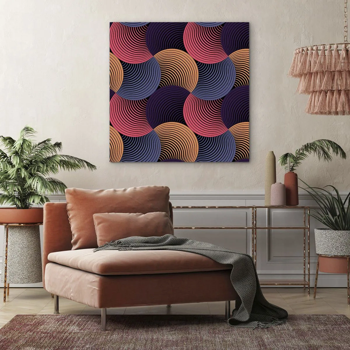 Canvastavla - Bild på duk - I en cirkulär rytm - 30x30 cm