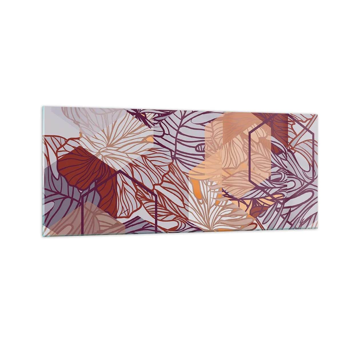 Glastavla - Bild på glas - Ett möjligt förhållande mellan geometrin och naturen - 100x40 cm