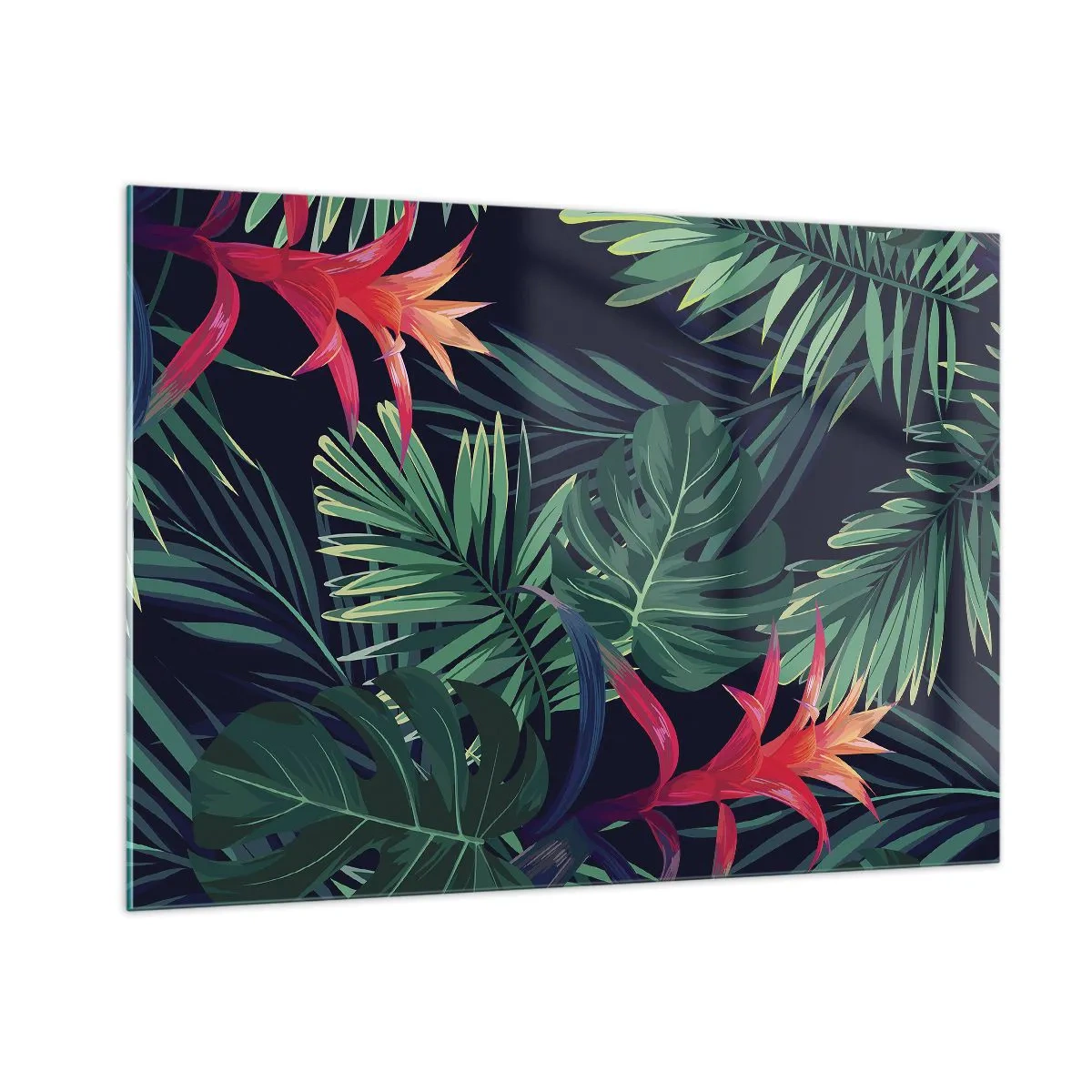 Glastavla - Bild på glas - Brinna i grönskan - 100x70 cm