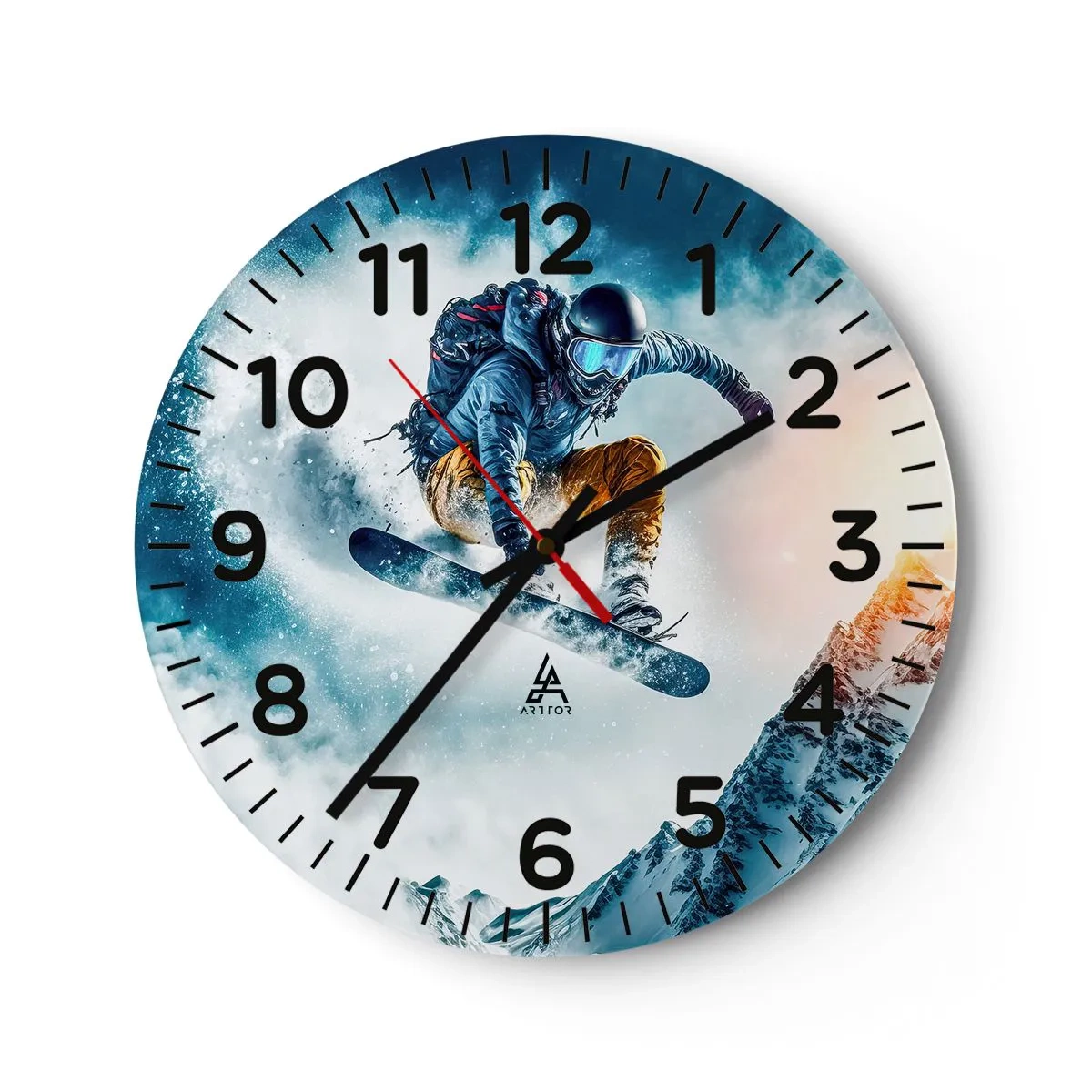 Väggklocka - Klocka på glas - Extrema känslor - 30x30 cm