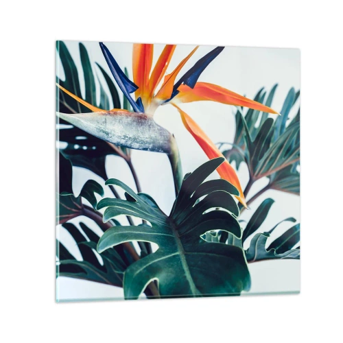 Glastavla - Bild på glas - Fågelbuske - 30x30 cm