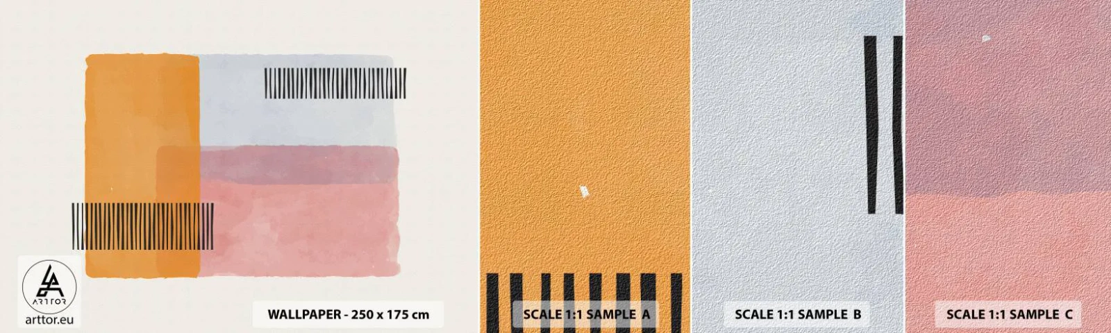 Provbit av självhäftande fototapet Deluxe Sticker - Från hörna till hörna - Abstraktion, Bit, Minimalism - 100x30 cm