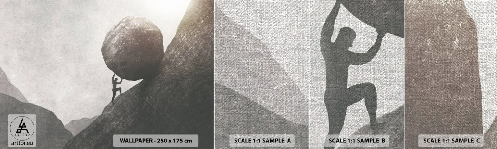 Provbit av fototapet Premium Canvas - Jag tror i strid mot hoppet - Abstraktion, Bit, Tvinga - 100x30 cm