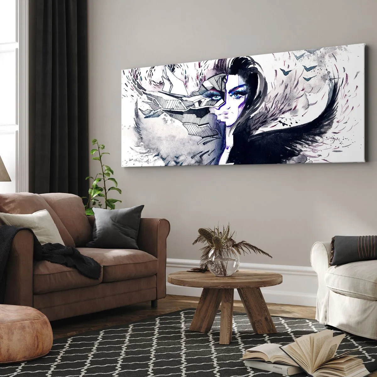 Canvastavla - Bild på duk - Demonisk och vacker - 120x50 cm