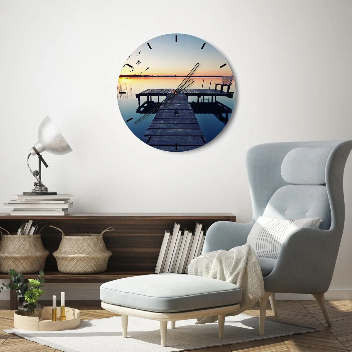 Väggklocka - Klocka på glas - Det var en bra dag - 30x30 cm