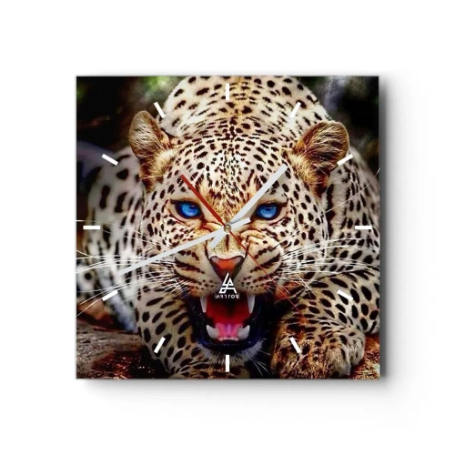 Väggklocka - Klocka på glas - Ilska är dålig för skönheten - 40x40 cm