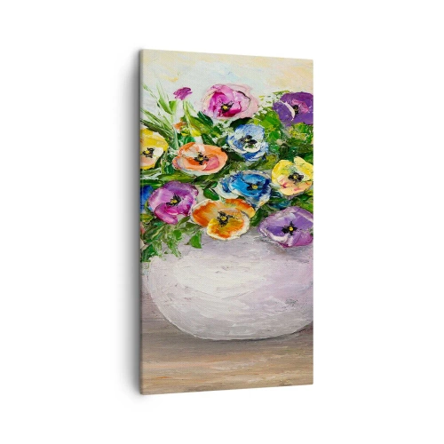 Canvastavla - Bild på duk - Stilleben med vit vas - 45x80 cm